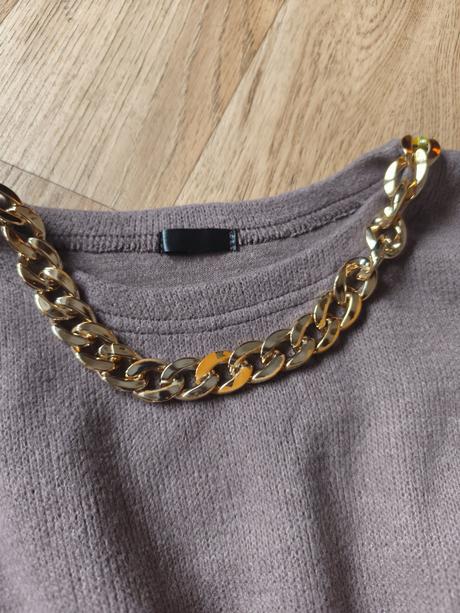 Hnědé lila svetrové šaty 146-158, 152