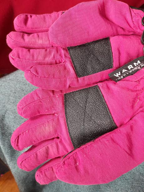 Rukavice prstové do sněhu růžové, 134