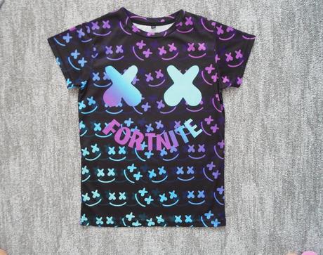 Černé tričko triko krátký rukáv fortnite, 140