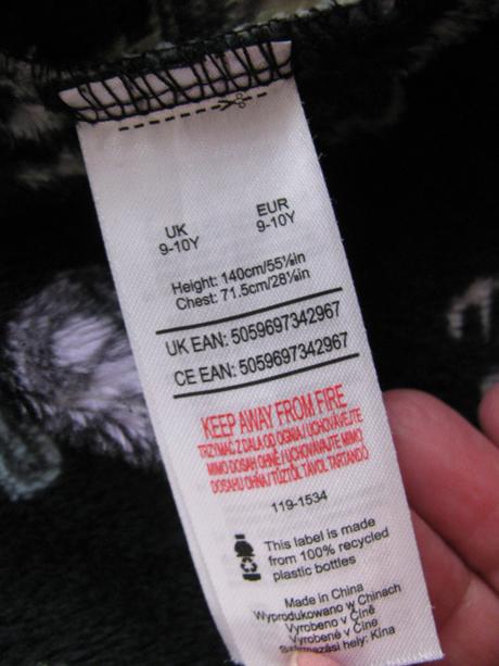 Dívčí velmi hebký fleecový spací overal s kapucí, 140