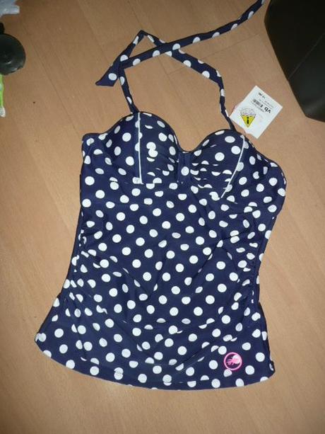 Plavky vrchní díl tankiny vel m 36/38 puntík, 36 / 38 / m