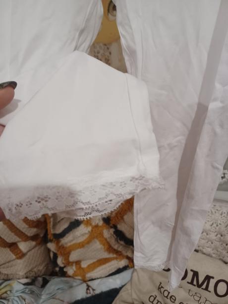 Bílé 3/4 legíny s krajkou h&m 170 /s-m, 170