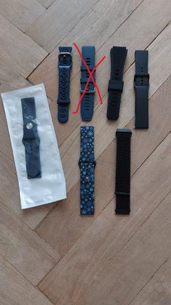 Silikonové pásky k hodinkám 22mm,