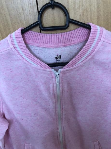 Dívčí růžová mikča - bundička, h&m,158
