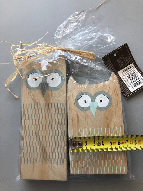 Nové dekor pokojíček 2 sovičky mátová mint dřevo, 