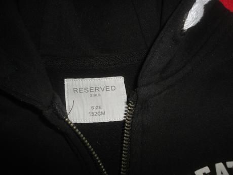 Mikina na zip reserved, vel. 152, reserved,152