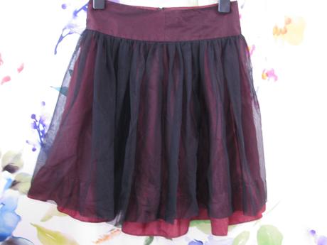 Dívčí sukně, vínovo černá s tylem, cherokee,140
