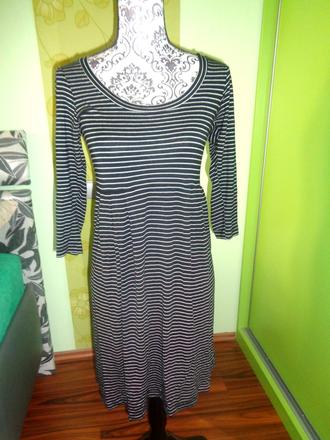 Černobílé elastické pruhované šaty, h&m,m