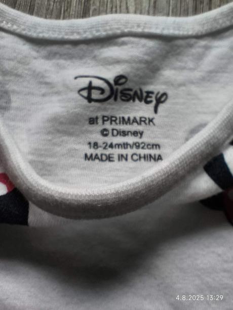 Manšestrové laclové dívčí šaty + triko dl. rukáv +, disney,86