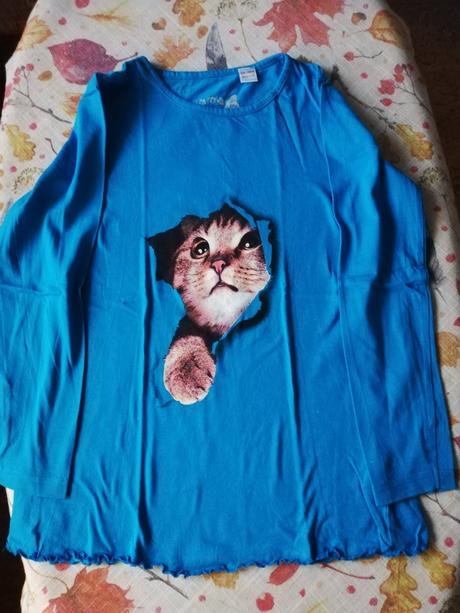 Tričko dívčí s kočičkou, vel. 128/134, zn. bonpri., bonprix,128