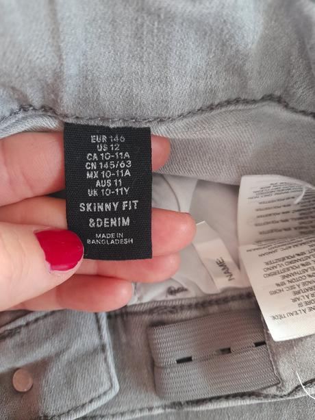 Chlapecké šedé skinny fit rifle zn. hm, vel. 146, h&m,146