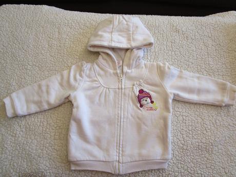 Pěkná teplá bílá bavl. mikina s kapucí, z c&a, c&a,80