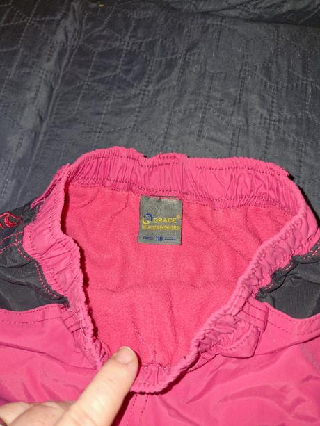 Růžové zateplené kalhoty zn. grace vel. 110, grace,110