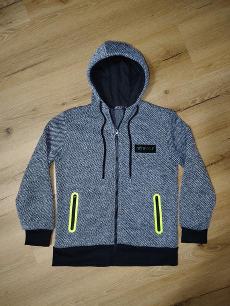 Dětská silnější mikina s kapucí wolf 158, wolf,158