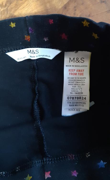 Dívčí bavlněné legíny m&s 158 černé, marks & spencer,158