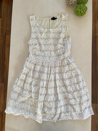 Krémové krajka šaty, vel xxs/xs, hm, h&m,xs