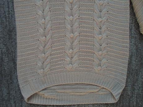 Růžový krémový pletený svetr svetřík, f&f,158