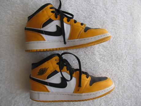 Dětské žluto-černo-bílé kotníkové tenisky jordan, air jordan,36