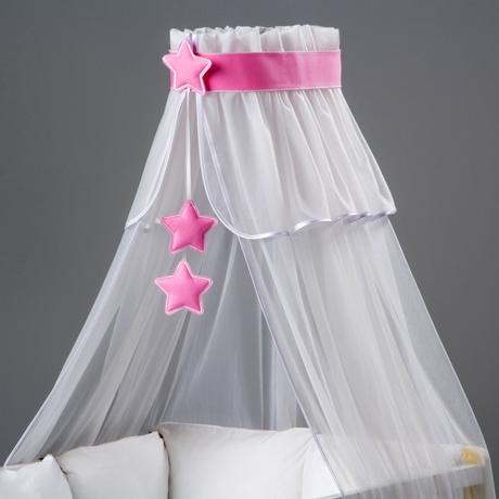 Voálová nebesa bílá - hvězdy , více barev, délka (cm): 160