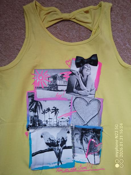 Tílko žluté zn."here+there c&a" vel."146-152", c&a,146