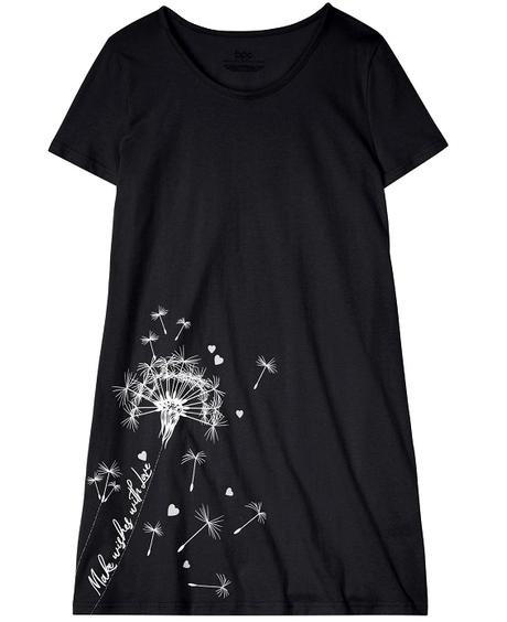 Dámská noční košile pampeliška černá vel. m, bonprix,40 / 42 / m