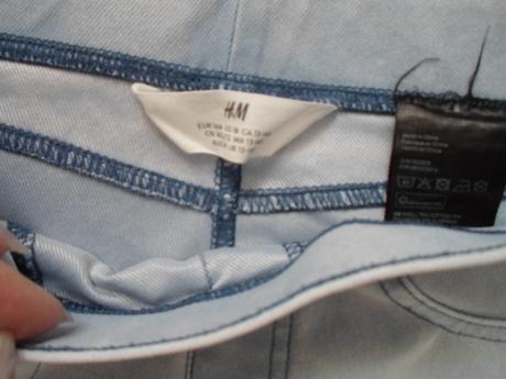 Modré legíny tregíny džegíny kalhoty skinny, h&m,164