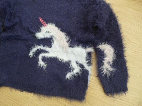 Hunatý svetr jednorožec 6-7, nutmeg,122