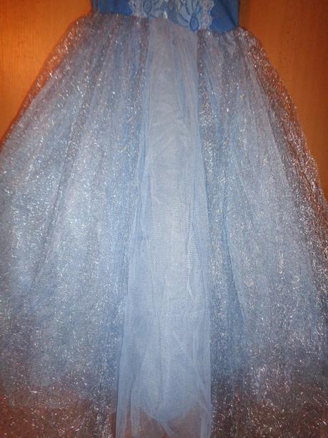 Karneval - modré šaty princezna - 11 -12 let,