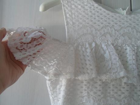 Bílé krajkové šaty šatičky, f&f,158