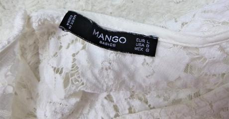 Triko-halenka s krajkou vel.l, mango,l