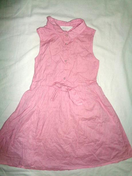 Krásné růžové vyšívané šaty, h&m,122