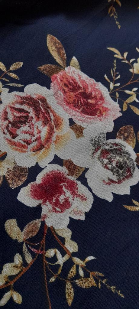 Květovaný krátký overal s vlečkou, xl