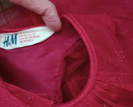 Letní červené šaty, zn. h&m, vel. 98, h&m,98
