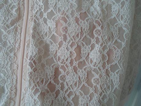 Růžová meruňková krajkovaná mikina na zip, f&f,152