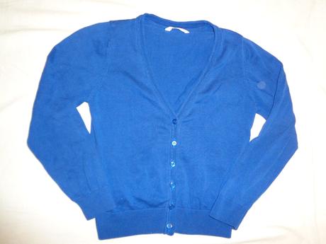 Tmavomodrý přízový elegantní svetr, marks & spencer,128