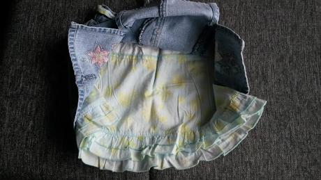 Džínová sukně s bavlněnou spodničkou vel. 104-110, 104