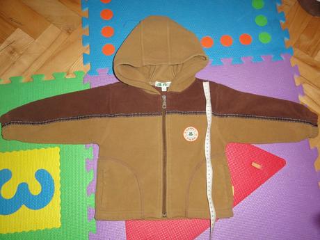 Flísová hnědá mikina, frog,98