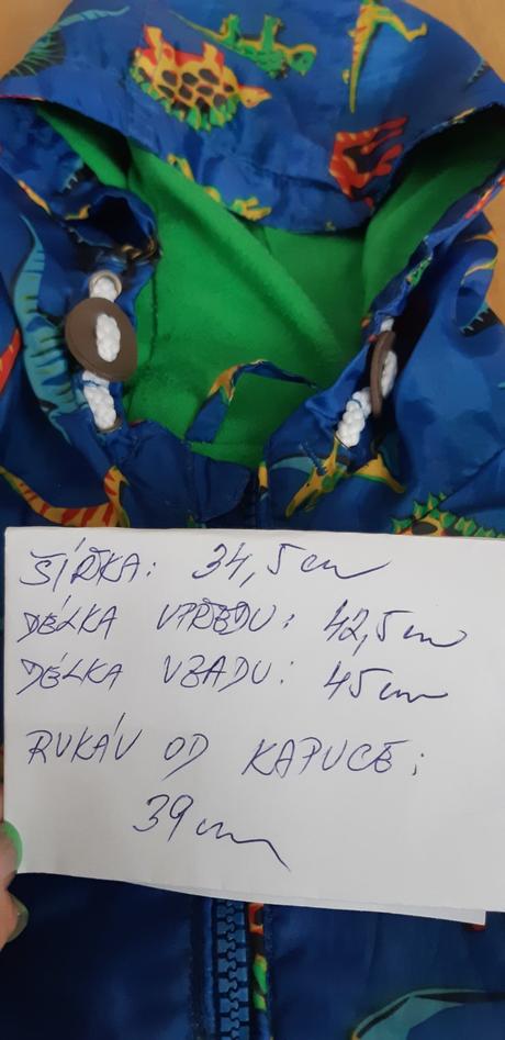 Jarní šusťáková podšitá bunda vel. 98, 98