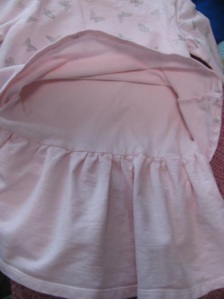 Růžové bavlněné mikinové šaty s motýlky, pepco,122