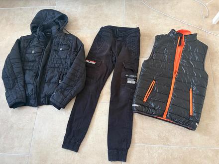 Set zimni bunda, vesta a kalhoty na kluka 164, 158–170