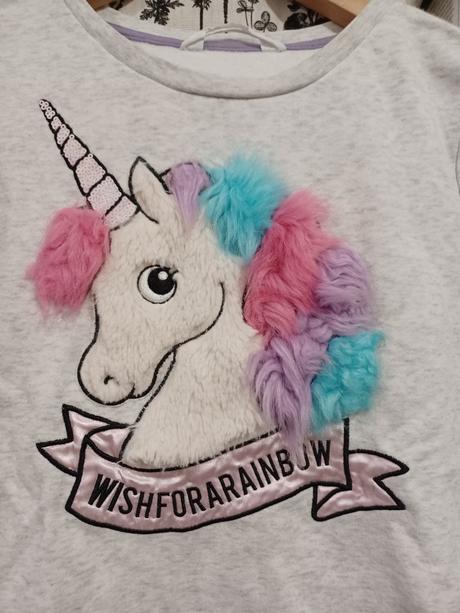 Mikina s plyšovým jednorožcem unicorn jednorožec, h&m,152