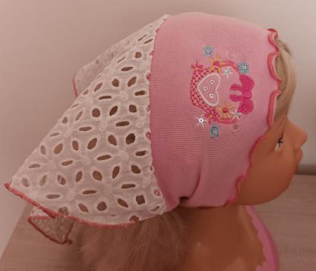 Letní růžovo bílý šátek dívčí, 92