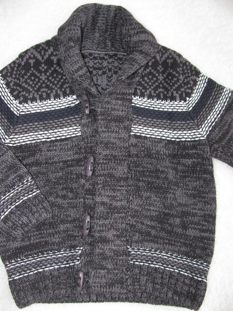 Krásný šedo černý chlapecký svetr matalan, matalan,86