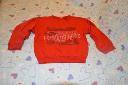 110 116 bavlněná červená mikina, 116