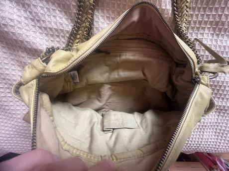 Kožená kabelka/brašna/taška žluto/zelená,