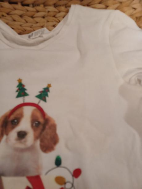 Vánoční tričko se zvířátky h&m, 128