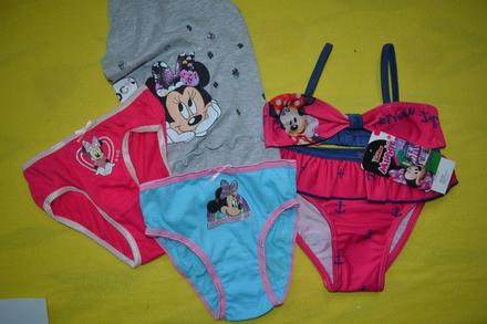 Dívčí  set v.98, plavky,šátek, 2x kalhotky, disney,98