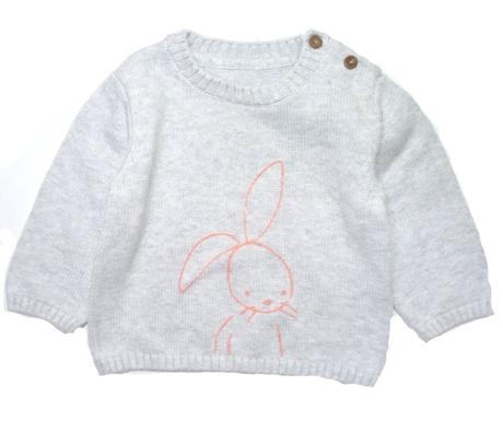 Bavlněný svetřík se zajíčkem vel.68, marks & spencer,68