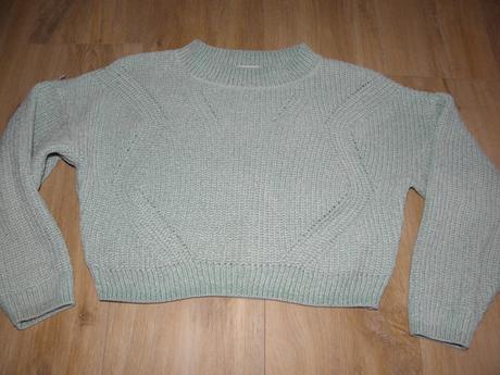Dívčí žinylkový mint svetr zn. h&m vel.146/152, h&m,146
