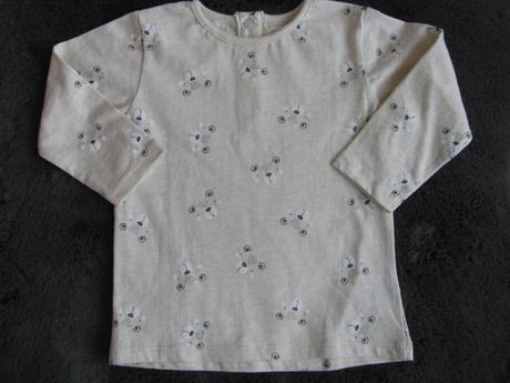 Bavlněné béžové tričko s medvídky, 80